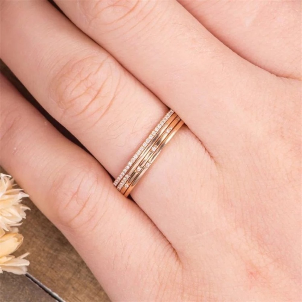 18k Gold Diamond Ring Set